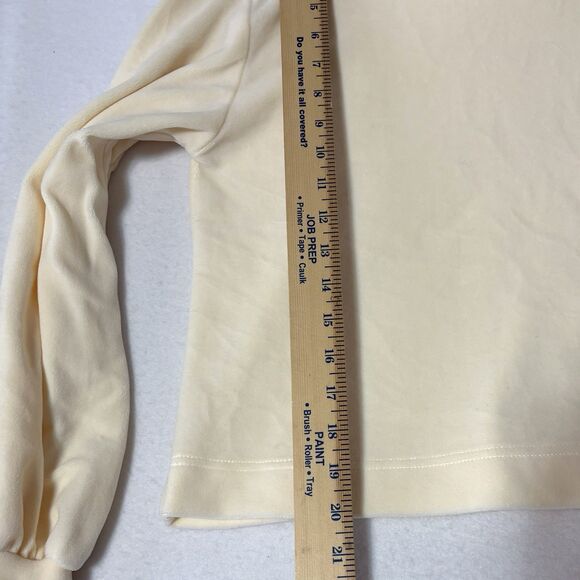 WALLFLOWER Cowl Neck Top Cream Velvety Soft Velour Cuffed Sleeves - Picture 6 of 8